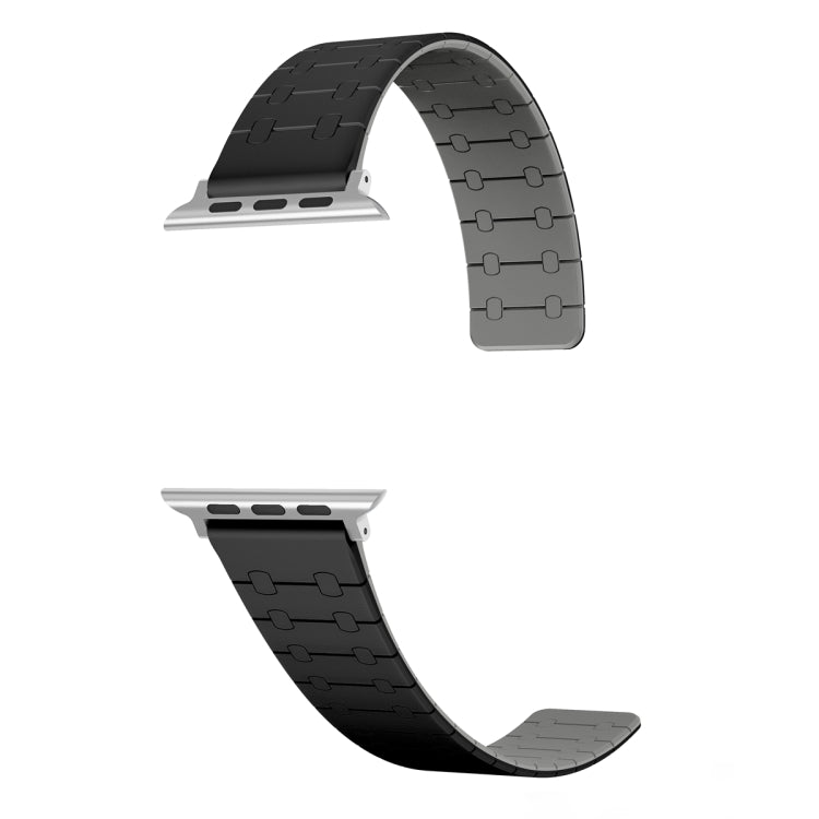 For Apple Watch Series 2 38mm Two Color Loop Magnetic Silicone Watch Band(Black+Grey) - Watch Bands by PMC TechLife | Online Shopping South Africa | PMC TechLife