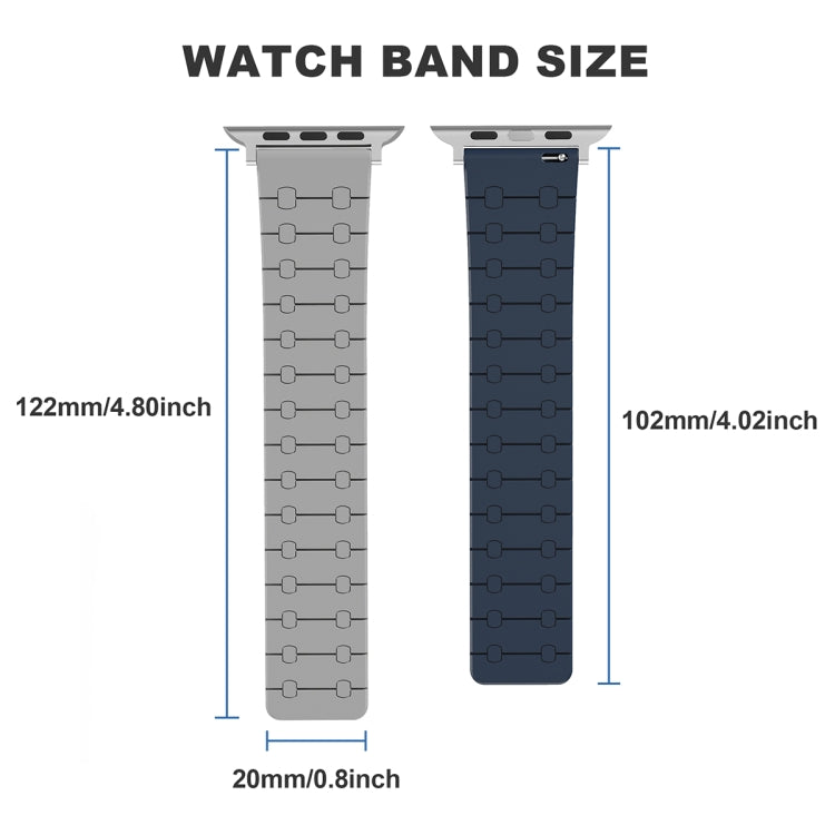 For Apple Watch Series 9 41mm Two Color Loop Magnetic Silicone Watch Band(Black+Grey) - Watch Bands by PMC Jewellery | Online Shopping South Africa | PMC Jewellery