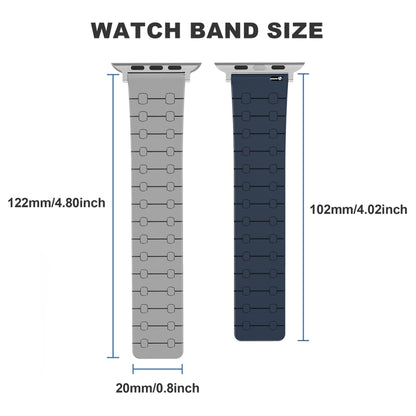 For Apple Watch Series 9 41mm Two Color Loop Magnetic Silicone Watch Band(Black+Grey) - Watch Bands by PMC Jewellery | Online Shopping South Africa | PMC Jewellery