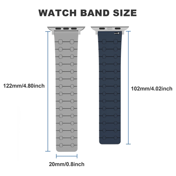 For Apple Watch Series 5 44mm Two Color Loop Magnetic Silicone Watch Band(Black+Grey) - Watch Bands by PMC TechLife | Online Shopping South Africa | PMC TechLife