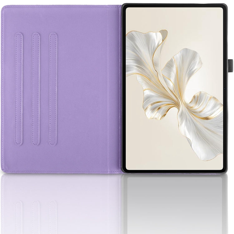 For Honor Pad 9 Tree Life Embossed Rotation Leather Tablet Case(Purple) - Honor by PMC TechLife | Online Shopping South Africa | PMC TechLife | Buy Now Pay Later Mobicred