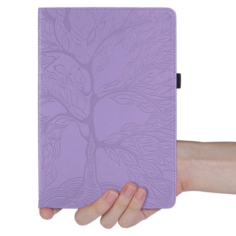 For Honor Pad 9 Tree Life Embossed Rotation Leather Tablet Case(Purple) - Honor by PMC TechLife | Online Shopping South Africa | PMC TechLife | Buy Now Pay Later Mobicred