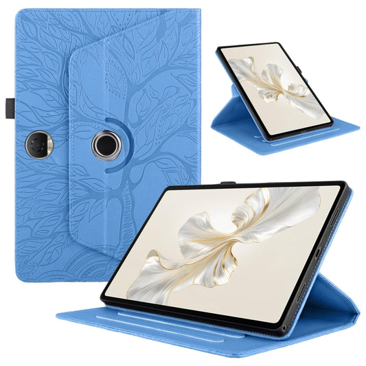 For Honor Pad 9 Tree Life Embossed Rotation Leather Tablet Case(Blue) - Honor by PMC Jewellery | Online Shopping South Africa | PMC Jewellery | Buy Now Pay Later Mobicred