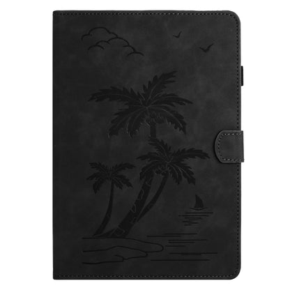 For Samsung Galaxy Tab S9 X710/X716B/X718U Coconut Tree Embossed Smart Leather Tablet Case(Black) - Galaxy Tab S9 Cases by PMC Jewellery | Online Shopping South Africa | PMC Jewellery | Buy Now Pay Later Mobicred