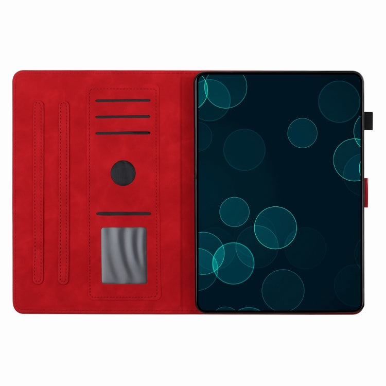 For Samsung Galaxy Tab S9 FE X510/X516B Coconut Tree Embossed Smart Leather Tablet Case(Red) - Galaxy Tab S9 FE by PMC Jewellery | Online Shopping South Africa | PMC Jewellery | Buy Now Pay Later Mobicred