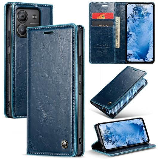 For Xiaomi Redmi Note 13 5G CaseMe 003 Crazy Horse Texture Flip Leather Phone Case(Blue Green) - Xiaomi Cases by CaseMe | Online Shopping South Africa | PMC Jewellery | Buy Now Pay Later Mobicred