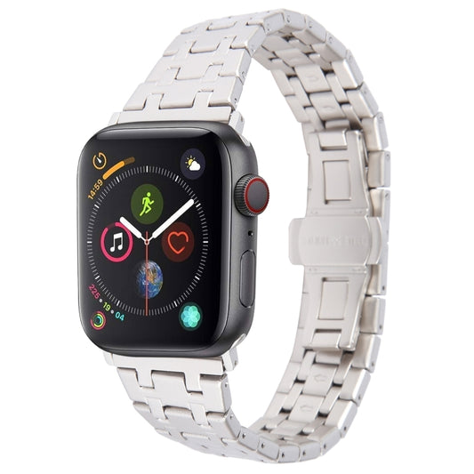 For Apple Watch Series 4 40mm Double T Stainless Steel Watch Band(Starlight) - Watch Bands by PMC Jewellery | Online Shopping South Africa | PMC Jewellery