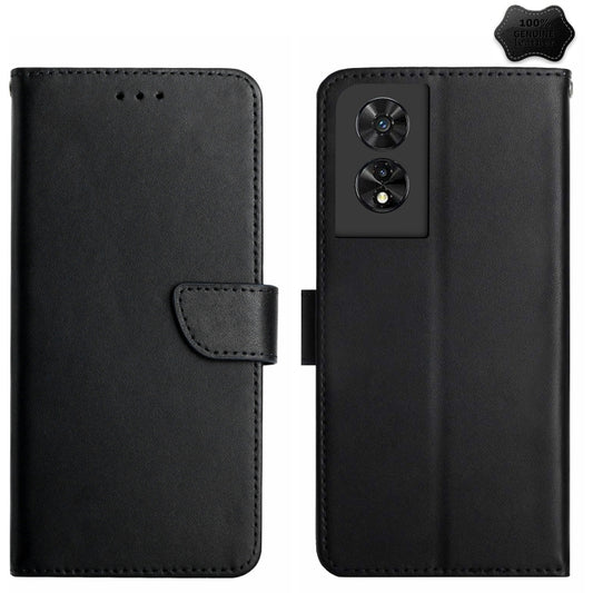 For TCL 50 SE/40 NxtPaper 4G Genuine Leather Fingerprint-proof Flip Phone Case(Black) - More Brand by PMC Jewellery | Online Shopping South Africa | PMC Jewellery | Buy Now Pay Later Mobicred