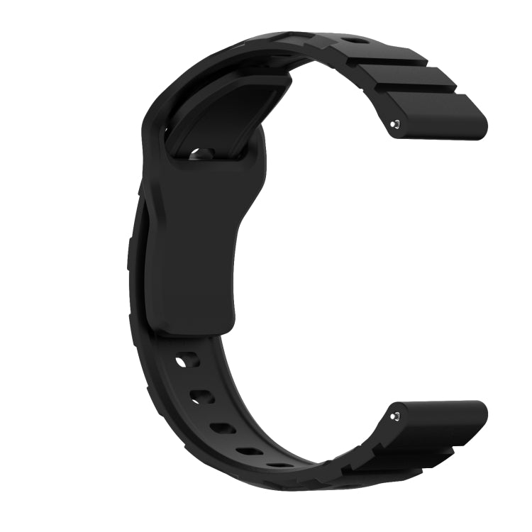 18mm Armor Silicone Watch Band(Black) - 20mm Bands by PMC Jewellery | Online Shopping South Africa | PMC Jewellery