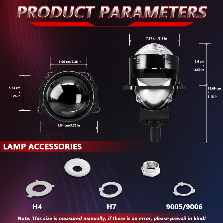 T01 1 Pair 3 inch Car Bifocal LED Lens Headlight(Black) - LED Headlamps by PMC Jewellery | Online Shopping South Africa | PMC Jewellery | Buy Now Pay Later Mobicred