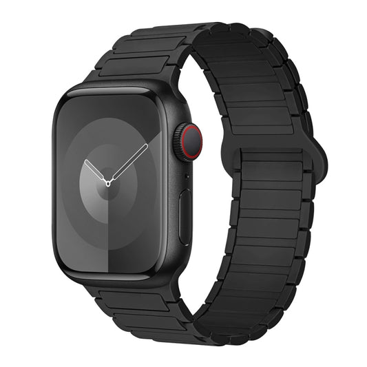 For Apple Watch SE 40mm I-Shaped Magnetic Silicone Watch Band(Black) - Watch Bands by PMC Jewellery | Online Shopping South Africa | PMC Jewellery