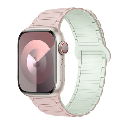 For Apple Watch Series 5 40mm I-Shaped Magnetic Silicone Watch Band(Pink Mint) - Watch Bands by PMC Jewellery | Online Shopping South Africa | PMC Jewellery