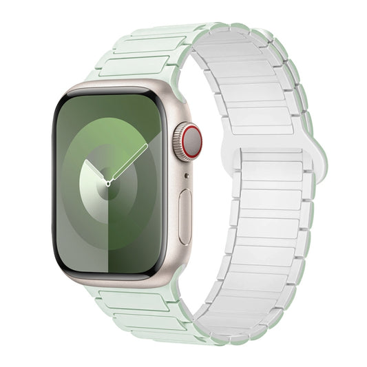 For Apple Watch Series 3 42mm I-Shaped Magnetic Silicone Watch Band(Mint White) - Watch Bands by PMC Jewellery | Online Shopping South Africa | PMC Jewellery