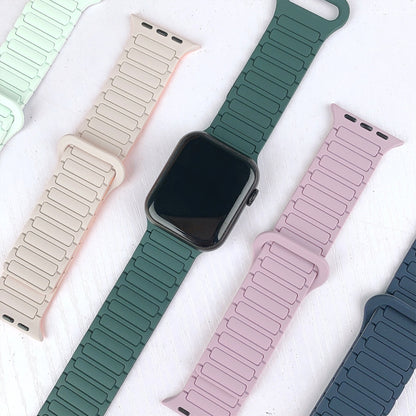 For Apple Watch Series 8 41mm I-Shaped Magnetic Silicone Watch Band(White Starlight) - Watch Bands by PMC Jewellery | Online Shopping South Africa | PMC Jewellery