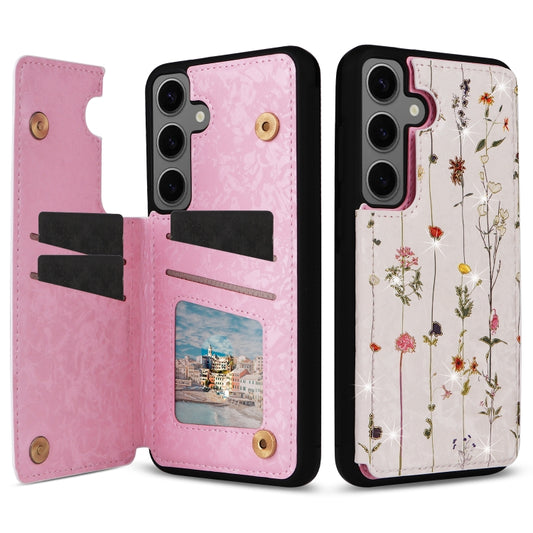 For Samsung Galaxy S25+ 5G Printed Double Buckle RFID Anti-theft Phone Case(Dried Flower World) - Galaxy S25+ 5G Cases by PMC Jewellery | Online Shopping South Africa | PMC Jewellery | Buy Now Pay Later Mobicred