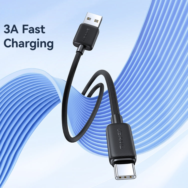USAMS US-SJ688 USB to USB-C / Type-C 3A Striped Fast Charge Data Cable, Length:1m(White) - free shipping - PMc TechLife - Order now!