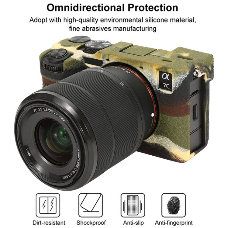 For Sony ILCE-7CM2 / A7C II / A7CR Litchi Texture Soft Silicone Protective Case(Camouflage) - Protective Case by PMC TechLife | Online Shopping South Africa | PMC TechLife | Buy Now Pay Later Mobicred