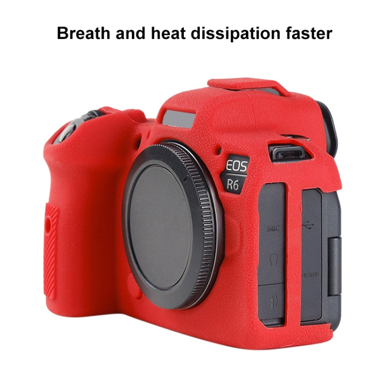 For Canon EOS R6 Mark II Litchi Texture Soft Silicone Protective Case(Red) - free shipping - PMC TechLife - Order now!