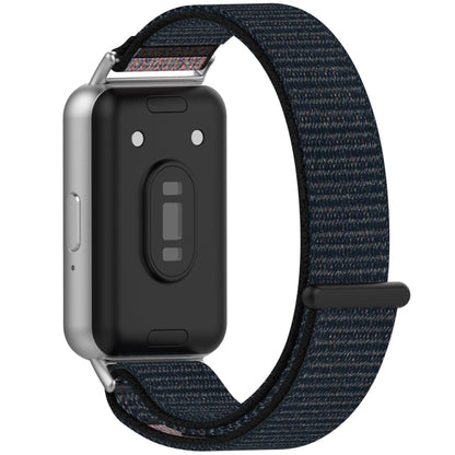 For Samsung Galaxy Fit 3 Nylon Loop Hook and Loop Fastener Watch Band(Official Black) - Watch Bands by PMC Jewellery | Online Shopping South Africa | PMC Jewellery