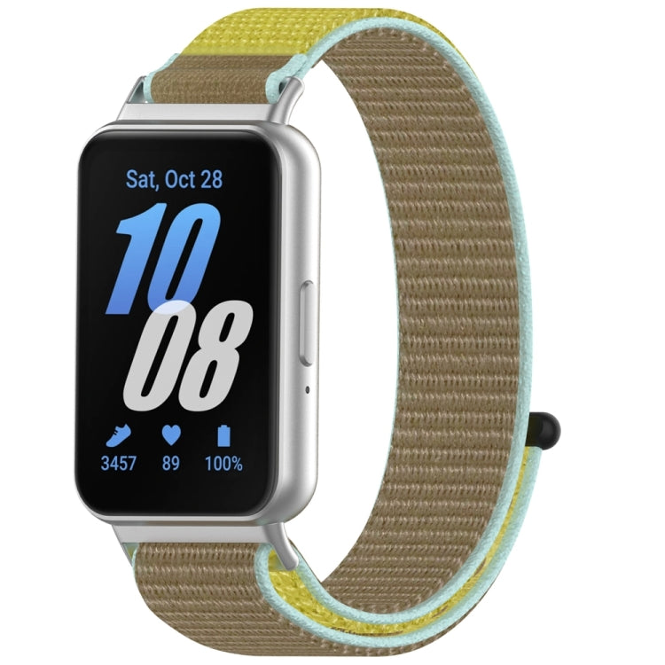 For Samsung Galaxy Fit 3 Nylon Loop Hook and Loop Fastener Watch Band(Camel) - Watch Bands by PMC Jewellery | Online Shopping South Africa | PMC Jewellery