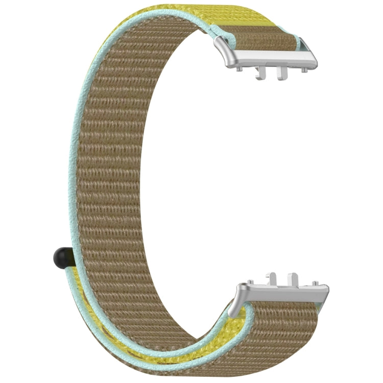 For Samsung Galaxy Fit 3 Nylon Loop Hook and Loop Fastener Watch Band(Camel) - Watch Bands by PMC Jewellery | Online Shopping South Africa | PMC Jewellery