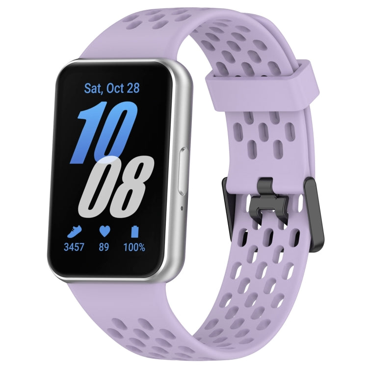 For Samsung Galaxy Fit 3 Hole Style Dual Buckle Silicone Watch Band(Purple) - Watch Bands by PMC Jewellery | Online Shopping South Africa | PMC Jewellery