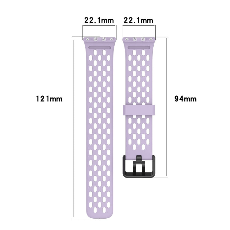 For Samsung Galaxy Fit 3 Hole Style Dual Buckle Silicone Watch Band(Purple) - Watch Bands by PMC Jewellery | Online Shopping South Africa | PMC Jewellery