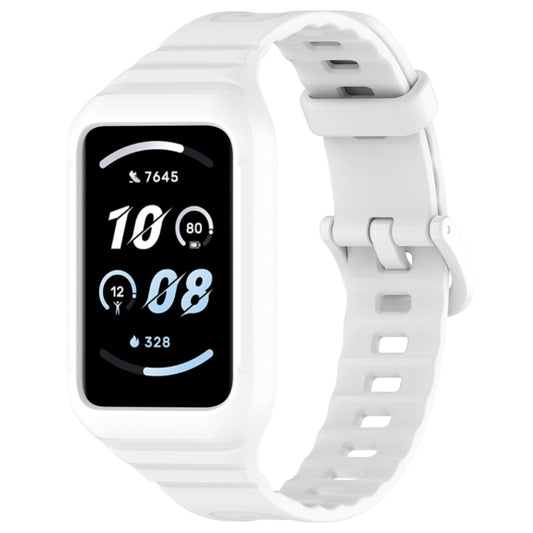 For Honor Band 9 Armor Integrated Silicone Watch Band(White) - Watch Bands by PMC Jewellery | Online Shopping South Africa | PMC Jewellery