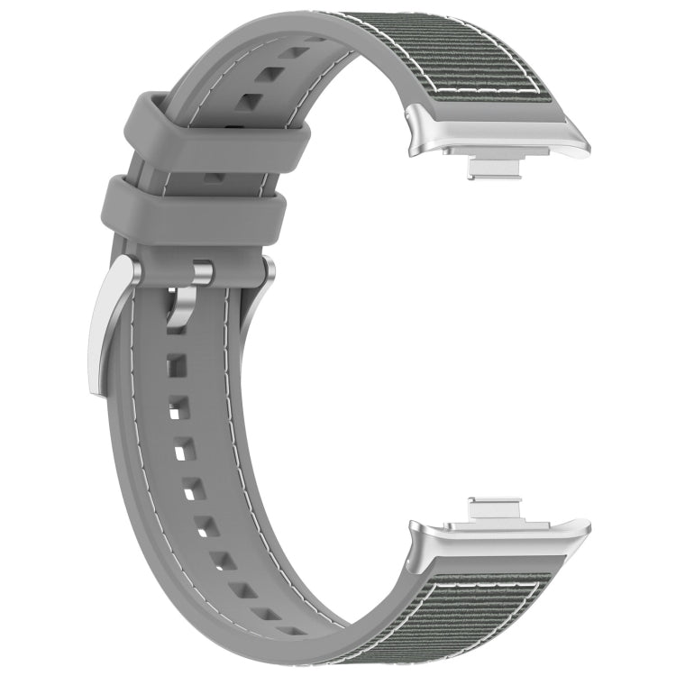 For Xiaomi Mi Band 8 Pro / Redmi Watch 4 Official Buckle Hybrid Nylon Braid Silicone Watch Band(Grey) - Watch Bands by PMC Jewellery | Online Shopping South Africa | PMC Jewellery