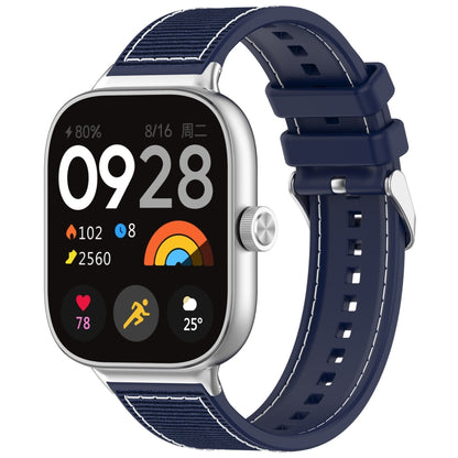 For Xiaomi Mi Band 8 Pro / Redmi Watch 4 Ordinary Buckle Hybrid Nylon Braid Silicone Watch Band(Midnight Blue) - Watch Bands by PMC Jewellery | Online Shopping South Africa | PMC Jewellery