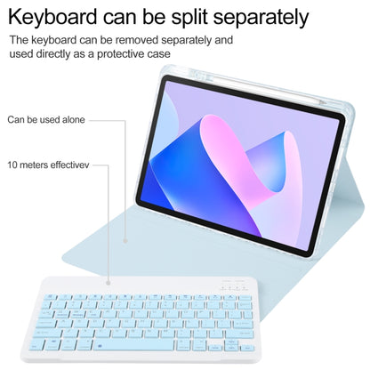 For Huawei MatePad 11 2023 / 2021 Square Button Bluetooth Keyboard Rotatable Holder Leather Case(Sky Blue) - Huawei Keyboard by PMC Jewellery | Online Shopping South Africa | PMC Jewellery