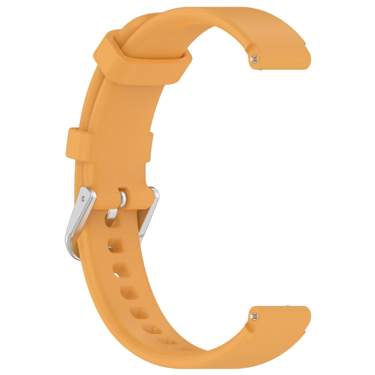 12mm Universal Solid Color Silver Buckle Silicone Watch Band(Yellow) - 20mm Bands by PMC Jewellery | Online Shopping South Africa | PMC Jewellery