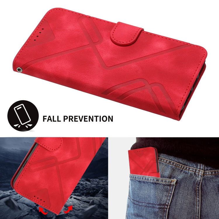 For vivo Y20a/Y20g/Y12a Line Pattern Skin Feel Leather Phone Case(Red) - free shipping - PMC TechLife - Order now!