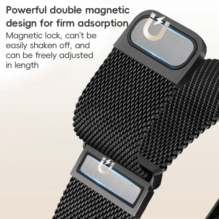 For Apple Watch Series 9 45mm ZGA Milanese Magnetic Metal Watch Band(Black) - Watch Bands by ZGA | Online Shopping South Africa | PMC Jewellery