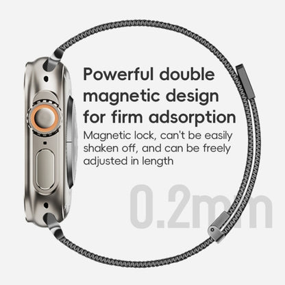 For Apple Watch Series 4 44mm ZGA Milanese Magnetic Metal Watch Band(Black) - Watch Bands by ZGA | Online Shopping South Africa | PMC Jewellery