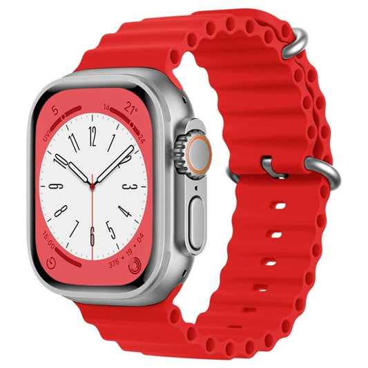 For Apple Watch Series 3 42mm ZGA Ocean Silicone Watch Band(Red) - Watch Bands by ZGA | Online Shopping South Africa | PMC Jewellery