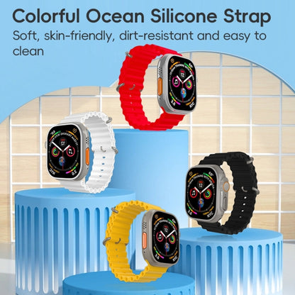 For Apple Watch Series 9 45mm ZGA Ocean Silicone Watch Band(Yellow) - Watch Bands by ZGA | Online Shopping South Africa | PMC Jewellery