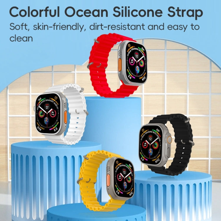 For Apple Watch SE 2023 44mm ZGA Ocean Silicone Watch Band(Red) - Watch Bands by ZGA | Online Shopping South Africa | PMC Jewellery