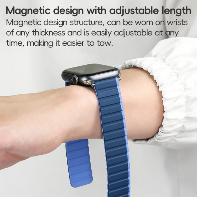 For Apple Watch Ultra 2 49mm ZGA Two Color Magnetic Silicone Watch Band(Dark Blue+Light Blue) - Watch Bands by ZGA | Online Shopping South Africa | PMC Jewellery | Buy Now Pay Later Mobicred