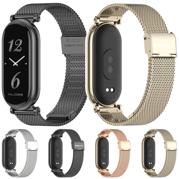 For Xiaomi Mi Band 8 Mijobs GT4 Milan Buckle Metal Watch Band(Black) - Watch Bands by MIJOBS | Online Shopping South Africa | PMC Jewellery