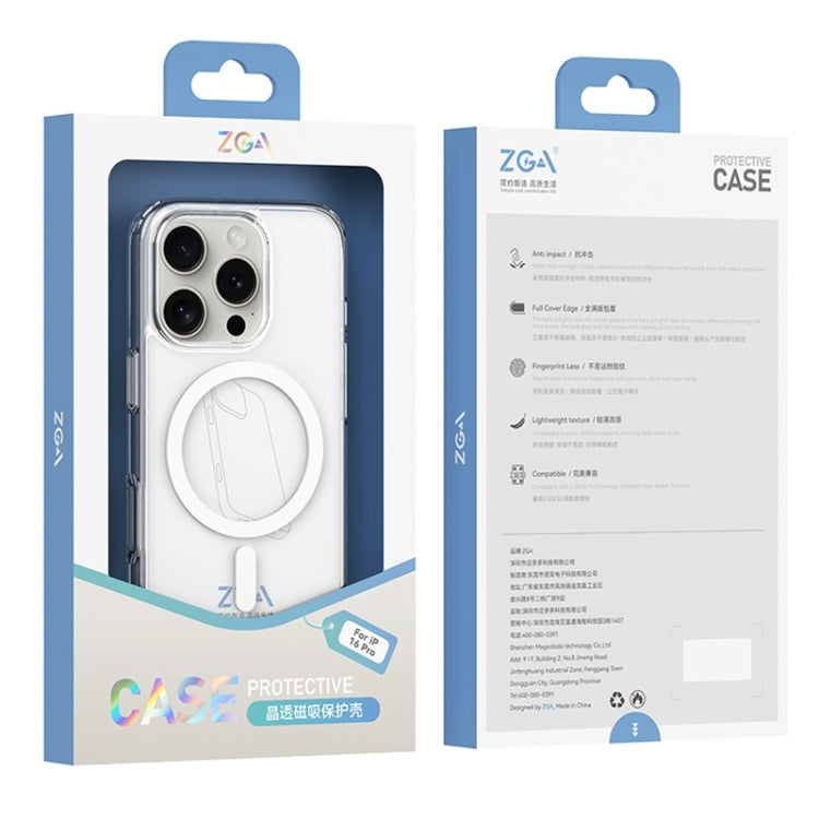 For iPhone 16 Plus ZGA Magsafe Clear PC Hybrid TPU Phone Case(Transparent) - iPhone 16 Plus Cases by ZGA | Online Shopping South Africa | PMC Jewellery | Buy Now Pay Later Mobicred