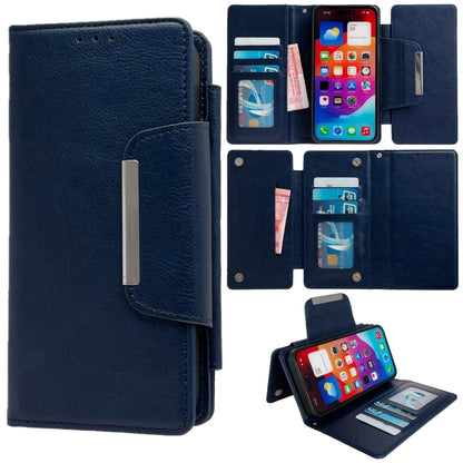 For iPhone 16 Pro Multifunctional Seven Cards Wallet Leather Phone Case(Royal Blue) - iPhone 16 Pro Cases by PMC Jewellery | Online Shopping South Africa | PMC Jewellery | Buy Now Pay Later Mobicred