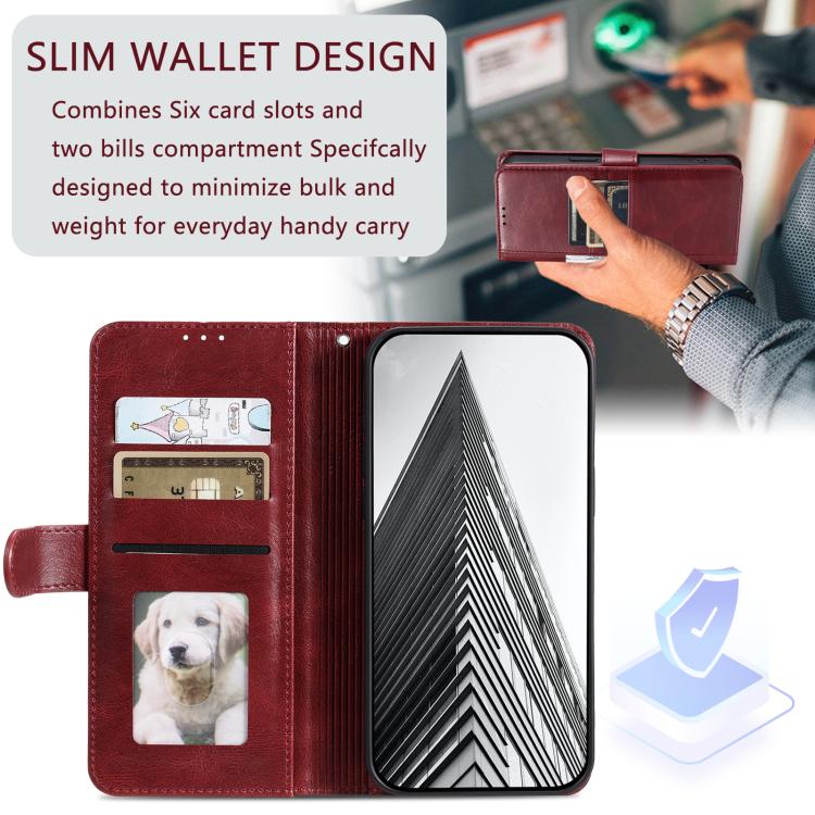 For iPhone 16e Simple 6-Card Wallet Leather Phone Case(Wine Red) - free shipping - PMC TechLife - Order now!