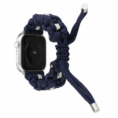 For Apple Watch Ultra 49mm Screw Nut Braided Paracord Watch Band(Blue) - Watch Bands by PMC Jewellery | Online Shopping South Africa | PMC Jewellery | Buy Now Pay Later Mobicred