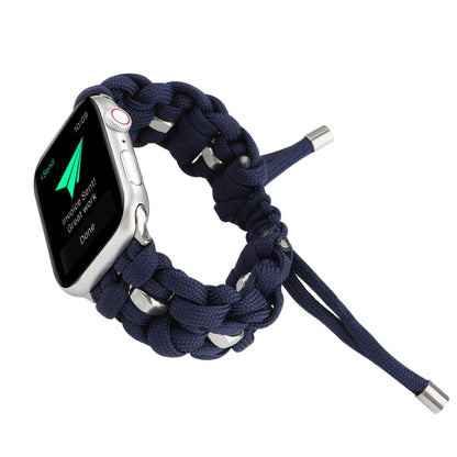 For Apple Watch Ultra 49mm Screw Nut Braided Paracord Watch Band(Blue) - Watch Bands by PMC Jewellery | Online Shopping South Africa | PMC Jewellery | Buy Now Pay Later Mobicred