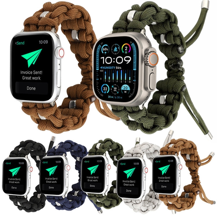 For Apple Watch Ultra 2 49mm Screw Nut Braided Paracord Watch Band(Black) - Watch Bands by PMC Jewellery | Online Shopping South Africa | PMC Jewellery | Buy Now Pay Later Mobicred