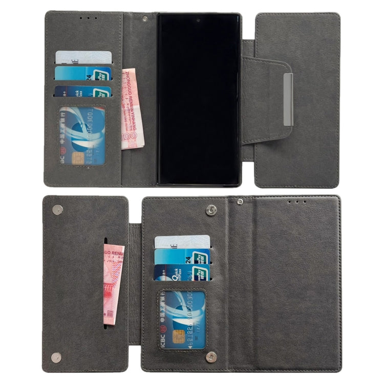 For Google Pixel 8 Pro Multifunctional 7-Card Wallet Leather Phone Case(Grey) - Google Cases by PMC TechLife | Online Shopping South Africa | PMC TechLife | Buy Now Pay Later Mobicred