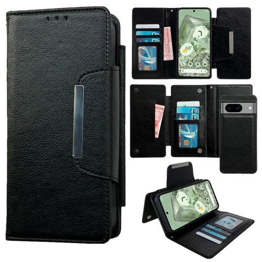 For Google Pixel 7 Multifunctional 7-Card Wallet Leather Phone Case(Black) - Google Cases by PMC Jewellery | Online Shopping South Africa | PMC Jewellery | Buy Now Pay Later Mobicred