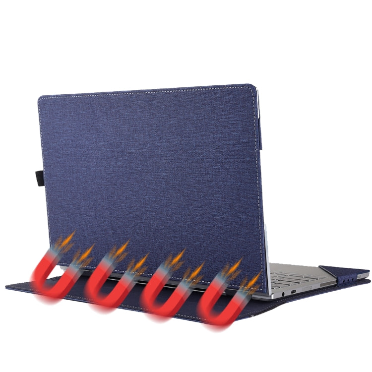 For Microsoft Surface Laptop 6 15 inch Cloth Texture Laptop Leather Case With Stand Function(Blue) - 15 inch by PMC Jewellery | Online Shopping South Africa | PMC Jewellery | Buy Now Pay Later Mobicred