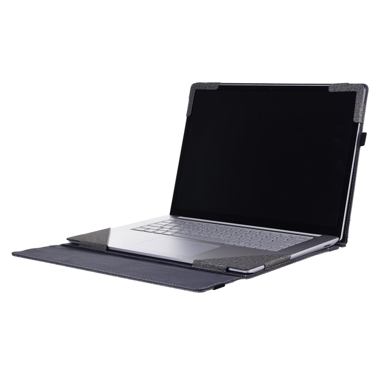 For Microsoft Surface Laptop 6 15 inch Cloth Texture Laptop Leather Protective Case(Space Ash) - Others by PMC TechLife | Online Shopping South Africa | PMC TechLife | Buy Now Pay Later Mobicred